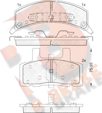 R Brake RB1563 - Kit pastiglie freno, Freno a disco autozon.pro