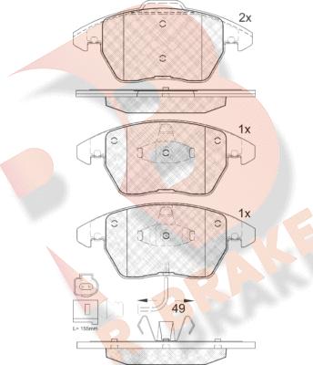 R Brake RB1567 - Kit pastiglie freno, Freno a disco autozon.pro