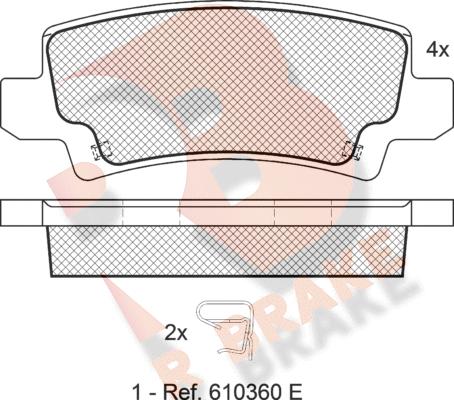 R Brake RB1514 - Kit pastiglie freno, Freno a disco autozon.pro