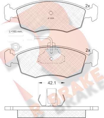 R Brake RB1518 - Kit pastiglie freno, Freno a disco autozon.pro