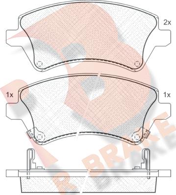 R Brake RB1513 - Kit pastiglie freno, Freno a disco autozon.pro