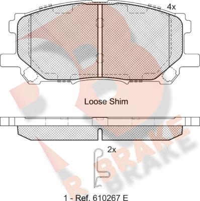 R Brake RB1584 - Kit pastiglie freno, Freno a disco autozon.pro