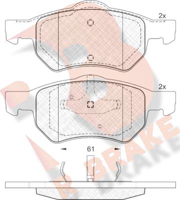 R Brake RB1586 - Kit pastiglie freno, Freno a disco autozon.pro