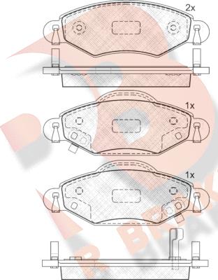 R Brake RB1587 - Kit pastiglie freno, Freno a disco autozon.pro