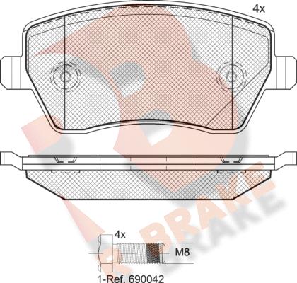 R Brake RB1534-700 - Kit pastiglie freno, Freno a disco autozon.pro