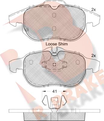 R Brake RB1536-400 - Kit pastiglie freno, Freno a disco autozon.pro