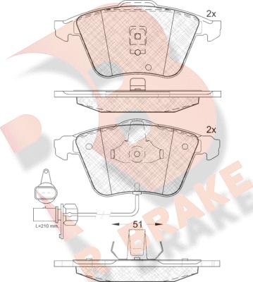 R Brake RB1531 - Kit pastiglie freno, Freno a disco autozon.pro