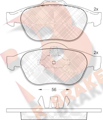 R Brake RB1533 - Kit pastiglie freno, Freno a disco autozon.pro