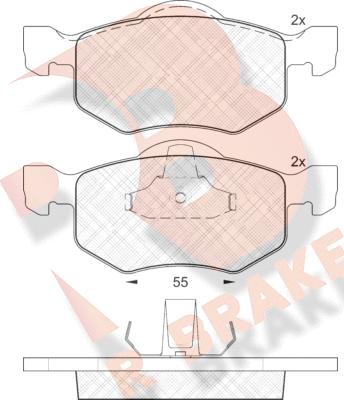 R Brake RB1532 - Kit pastiglie freno, Freno a disco autozon.pro