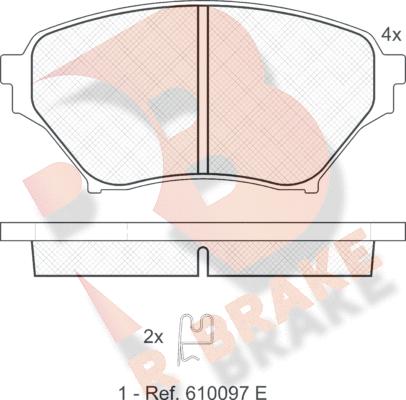 R Brake RB1529 - Kit pastiglie freno, Freno a disco autozon.pro