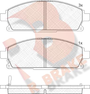 R Brake RB1521-200 - Kit pastiglie freno, Freno a disco autozon.pro