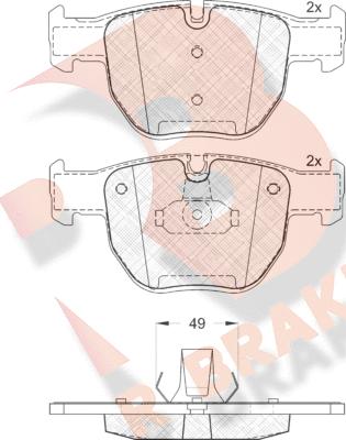 R Brake RB1574 - Kit pastiglie freno, Freno a disco autozon.pro