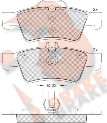 R Brake RB1576-396 - Kit pastiglie freno, Freno a disco autozon.pro