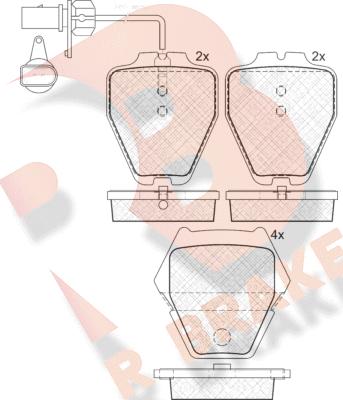 R Brake RB1571 - Kit pastiglie freno, Freno a disco autozon.pro