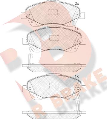 R Brake RB1573 - Kit pastiglie freno, Freno a disco autozon.pro