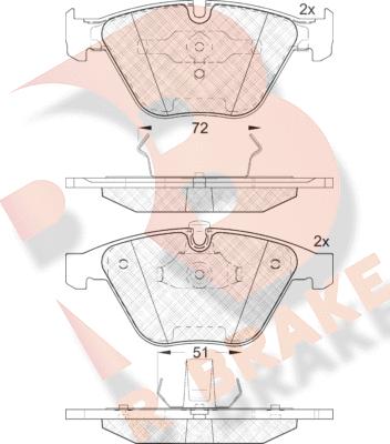 R Brake RB1577 - Kit pastiglie freno, Freno a disco autozon.pro