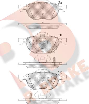 R Brake RB1695 - Kit pastiglie freno, Freno a disco autozon.pro