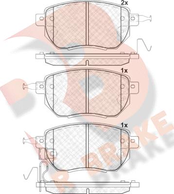 R Brake RB1696 - Kit pastiglie freno, Freno a disco autozon.pro