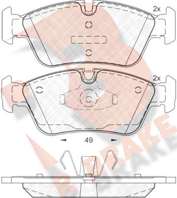 R Brake RB1698 - Kit pastiglie freno, Freno a disco autozon.pro