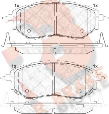 R Brake RB1697 - Kit pastiglie freno, Freno a disco autozon.pro