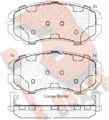 R Brake RB1644 - Kit pastiglie freno, Freno a disco autozon.pro