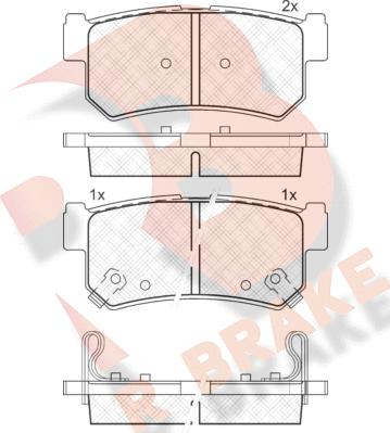 R Brake RB1646 - Kit pastiglie freno, Freno a disco autozon.pro