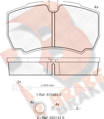 R Brake RB1640-229 - Kit pastiglie freno, Freno a disco autozon.pro