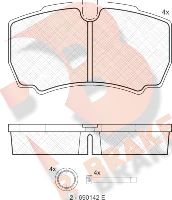 R Brake RB1640 - Kit pastiglie freno, Freno a disco autozon.pro