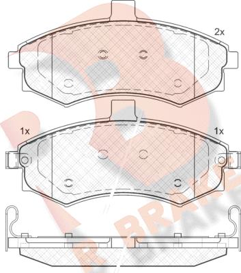 R Brake RB1643 - Kit pastiglie freno, Freno a disco autozon.pro