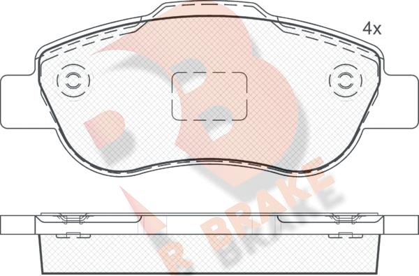 R Brake RB1659 - Kit pastiglie freno, Freno a disco autozon.pro