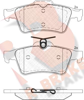 R Brake RB1651 - Kit pastiglie freno, Freno a disco autozon.pro