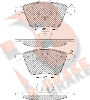 R Brake RB1652 - Kit pastiglie freno, Freno a disco autozon.pro