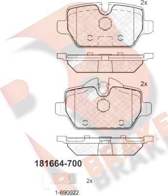 R Brake RB1664-700 - Kit pastiglie freno, Freno a disco autozon.pro