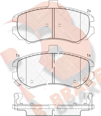 R Brake RB1666 - Kit pastiglie freno, Freno a disco autozon.pro