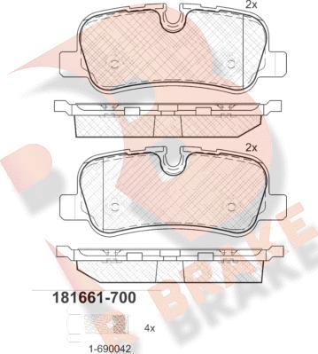 R Brake RB1661-700 - Kit pastiglie freno, Freno a disco autozon.pro