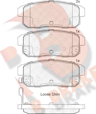 R Brake RB1668 - Kit pastiglie freno, Freno a disco autozon.pro