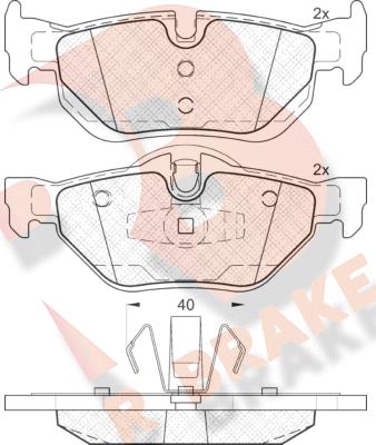 R Brake RB1663 - Kit pastiglie freno, Freno a disco autozon.pro