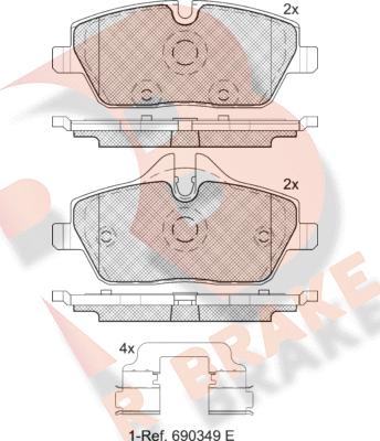 R Brake RB1662-200 - Kit pastiglie freno, Freno a disco autozon.pro