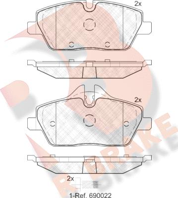 R Brake RB1662-202 - Kit pastiglie freno, Freno a disco autozon.pro