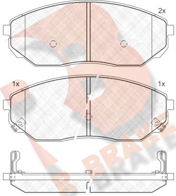 R Brake RB1606 - Kit pastiglie freno, Freno a disco autozon.pro