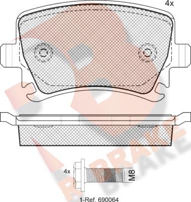 R Brake RB1600-703 - Kit pastiglie freno, Freno a disco autozon.pro