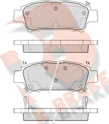 R Brake RB1608 - Kit pastiglie freno, Freno a disco autozon.pro