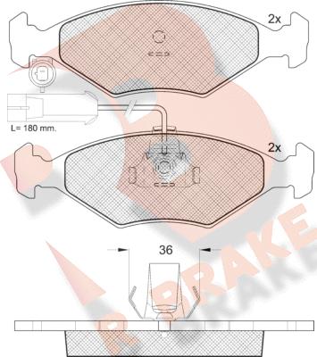 R Brake RB1603 - Kit pastiglie freno, Freno a disco autozon.pro