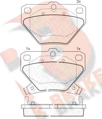 R Brake RB1607 - Kit pastiglie freno, Freno a disco autozon.pro