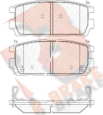 R Brake RB1615 - Kit pastiglie freno, Freno a disco autozon.pro