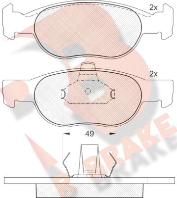 R Brake RB1616 - Kit pastiglie freno, Freno a disco autozon.pro