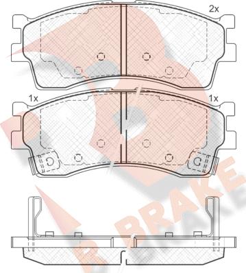 R Brake RB1610 - Kit pastiglie freno, Freno a disco autozon.pro