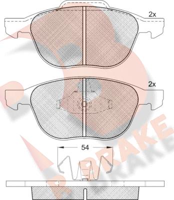 R Brake RB1617-399 - Kit pastiglie freno, Freno a disco autozon.pro