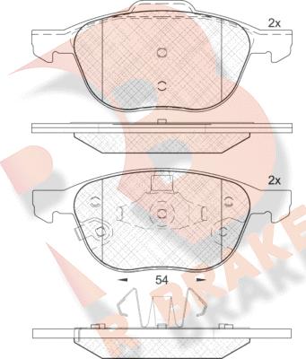 R Brake RB1617-203 - Kit pastiglie freno, Freno a disco autozon.pro