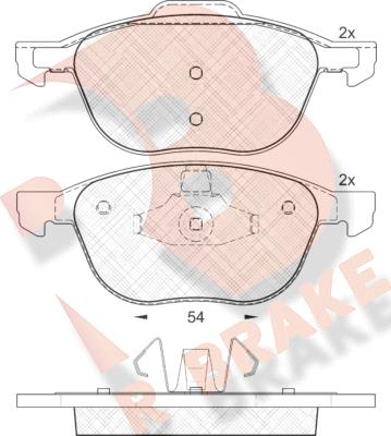 R Brake RB1617 - Kit pastiglie freno, Freno a disco autozon.pro